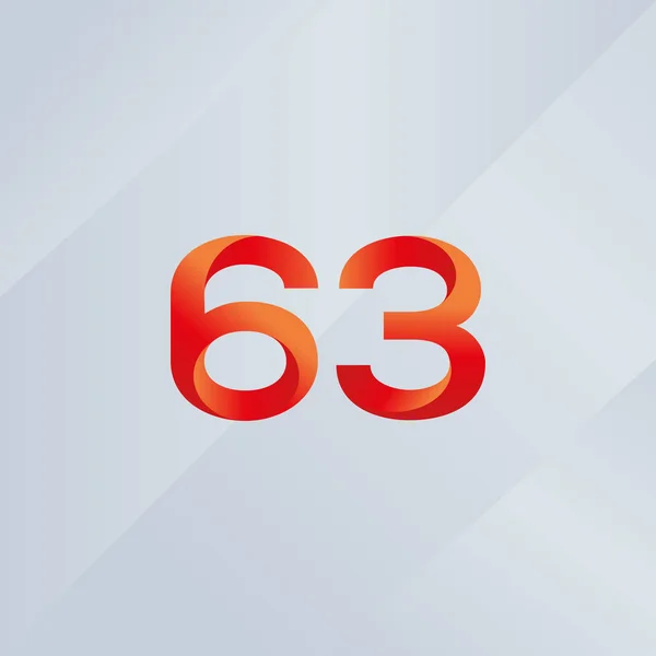 63-Zahl Logo-Symbol — Stockvektor