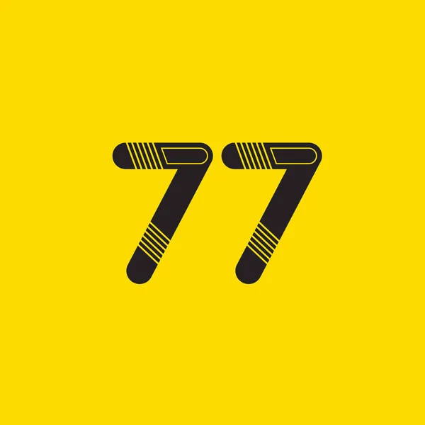 77 numéro Logo Icône — Image vectorielle