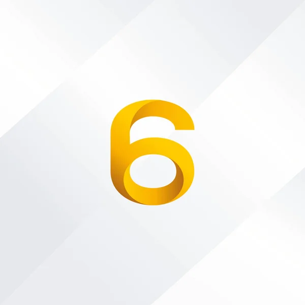 6 αριθμός εικονίδιο με το λογότυπο — Διανυσματικό Αρχείο