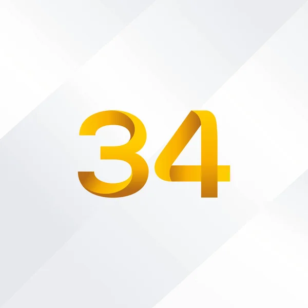 34 szám logó ikon — Stock Vector