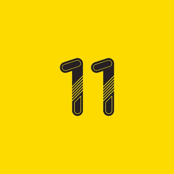 11-Zahl Logo-Symbol — Stockvektor