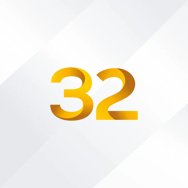 32 숫자 로고 아이콘 — 스톡 벡터
