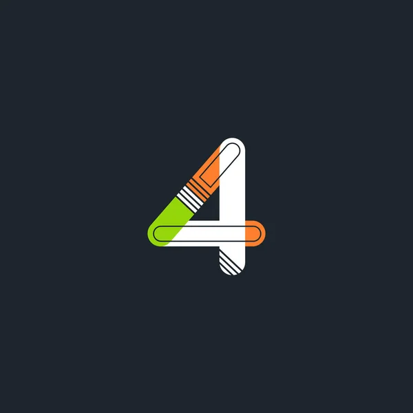 4 nummer Logo pictogram — Stockvector