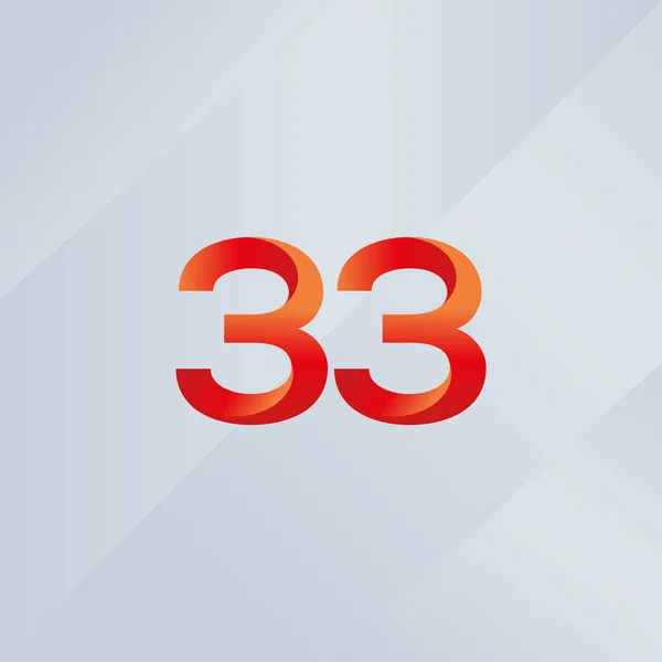 33 nummer Logo ikon — Stock vektor