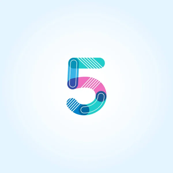 5 number Logo Icon — Stock Vector