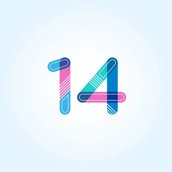 14 numer ikona Logo — Wektor stockowy