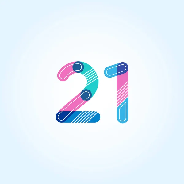 Ícone de logotipo de 21 números — Vetor de Stock