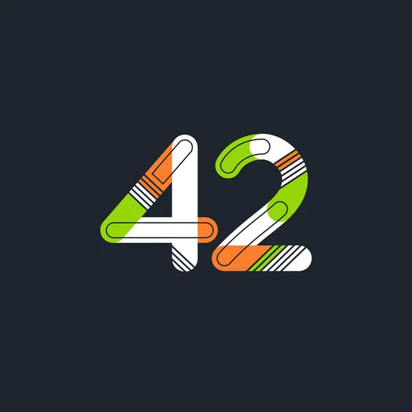 42 número Logo Icon — Vector de stock