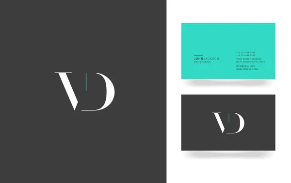 V & D logotipo da carta — Vetor de Stock