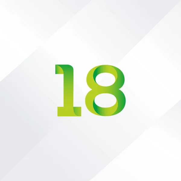 Ícone do logotipo de 18 números — Vetor de Stock