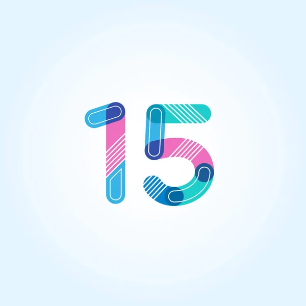 15-Zahl Logo-Symbol — Stockvektor