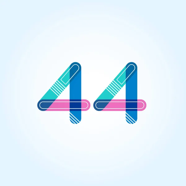 44-Zahl-Logo — Stockvektor