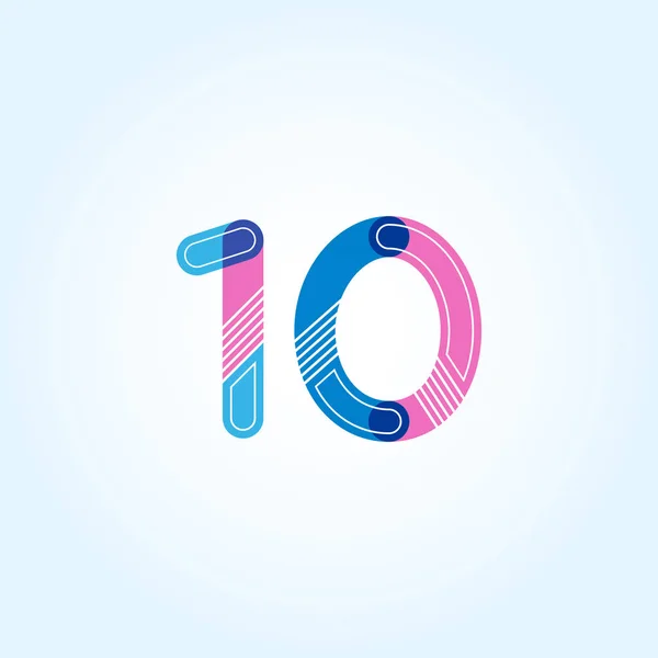 Icona con logo 10 numeri — Vettoriale Stock
