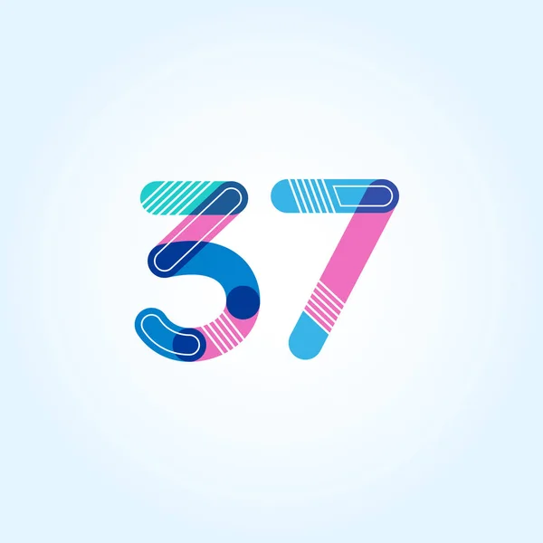 37 番号ロゴのアイコン — ストックベクタ