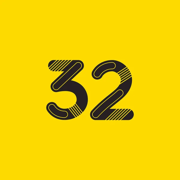 32 número icono del logotipo — Archivo Imágenes Vectoriales