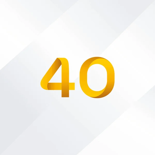 Icona con logo 40 numeri — Vettoriale Stock