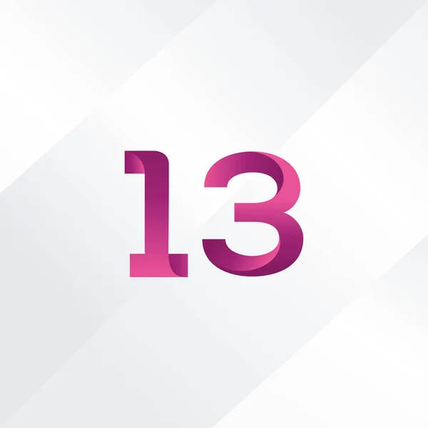 Número 13 Ícone do logotipo —  Vetores de Stock