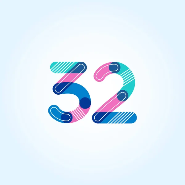 32 número icono del logotipo — Vector de stock