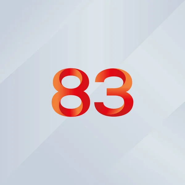 83 番号ロゴのアイコン — ストックベクタ