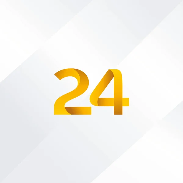 Icona con logo 24 numeri — Vettoriale Stock