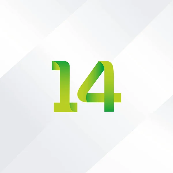 Ícone de logotipo de 14 números — Vetor de Stock