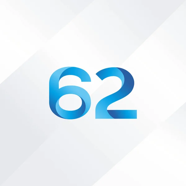 62-Zahl Logo-Symbol — Stockvektor