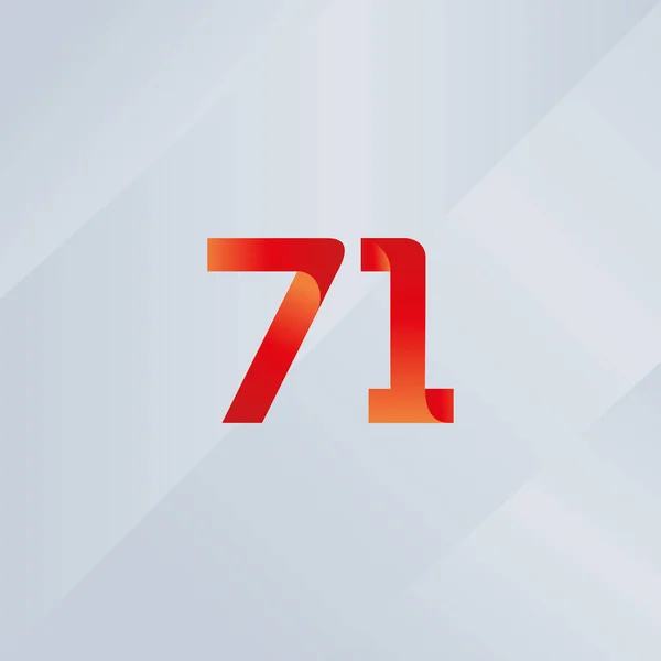 71 numero icona del logo — Vettoriale Stock