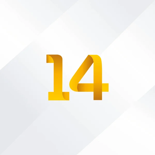 Ícone de logotipo de 14 números —  Vetores de Stock