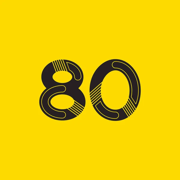 80 numéro Logo Icône — Image vectorielle