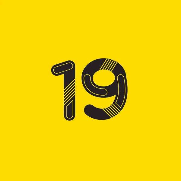 Ícone do logotipo de 19 números — Vetor de Stock