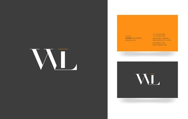 Ícone do logotipo da letra W & L , — Vetor de Stock