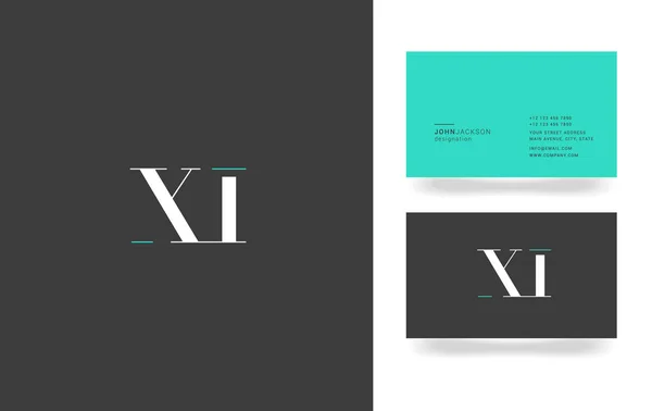 X & I logotipo da carta —  Vetores de Stock