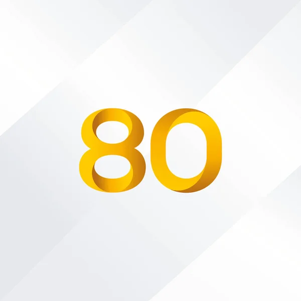 80 número icono del logotipo — Archivo Imágenes Vectoriales