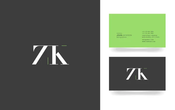 Z & K 字母徽标 — 图库矢量图片