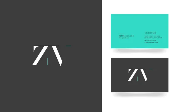 Z & V Letter Logo, with Business — Stock Vector