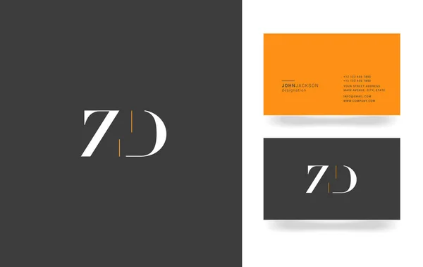 Z & d Buchstabe Logo — Stockvektor