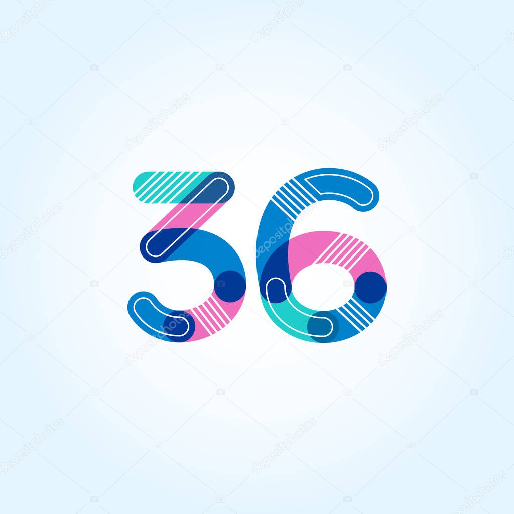 Imágenes: del numero 36 | 36 número Logo icono — Vector de stock