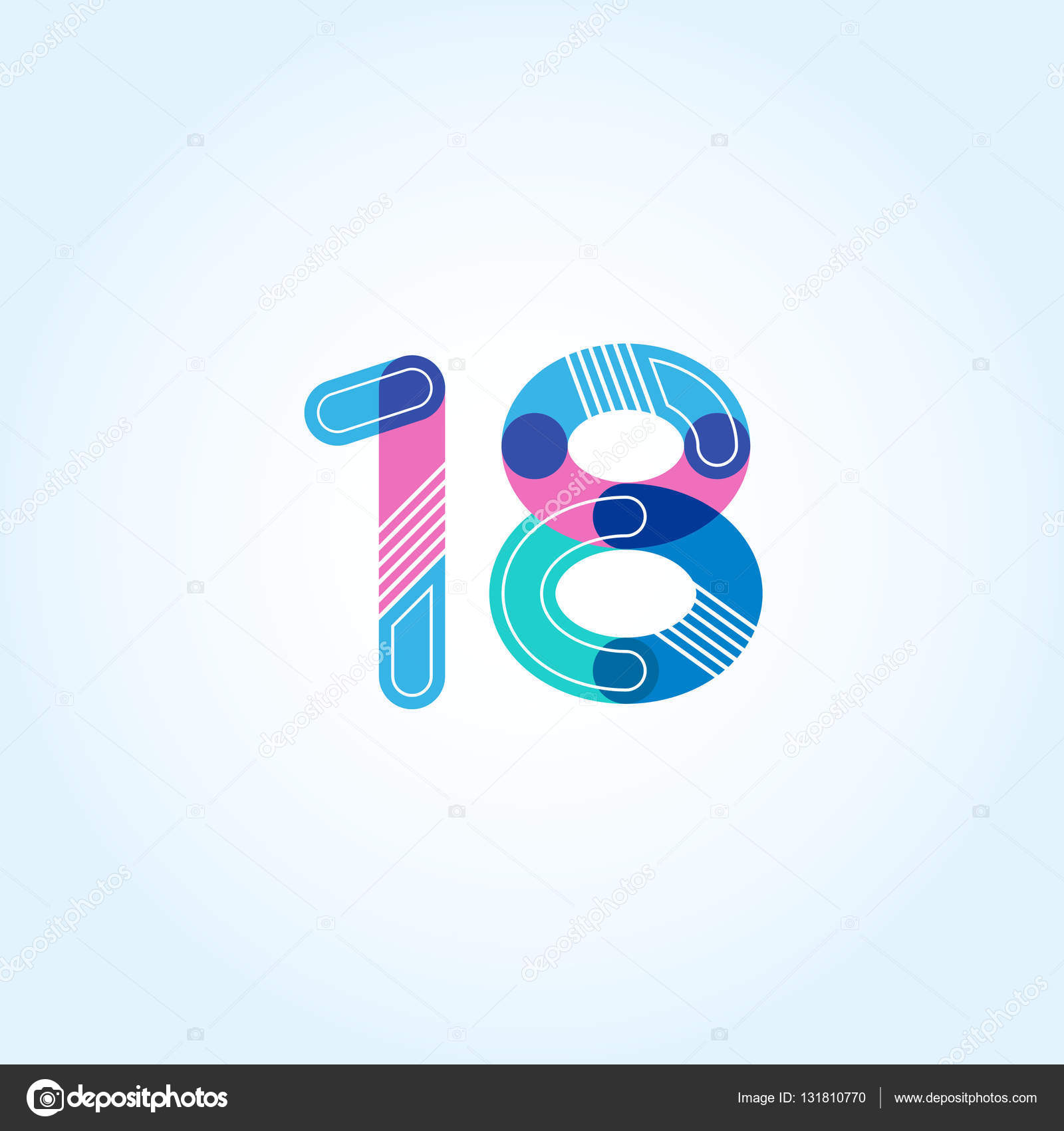 18 Number Logo Icon Vector Image By C Brainbistro Vector Stock