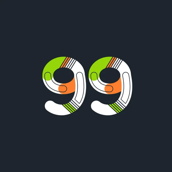 Número 99 Icono del logotipo — Vector de stock