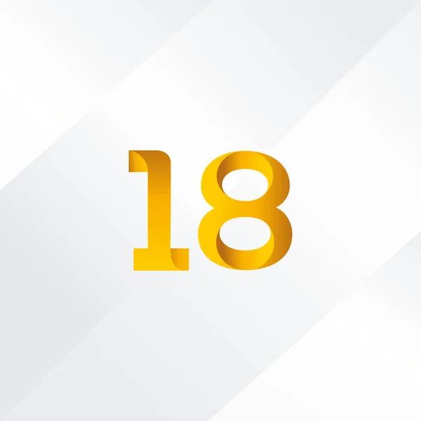 Ícone do logotipo de 18 números — Vetor de Stock