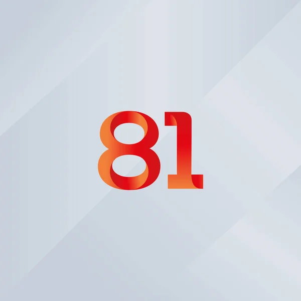 81 número Ícone do logotipo — Vetor de Stock