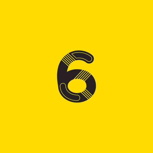 6 numer ikona Logo — Wektor stockowy