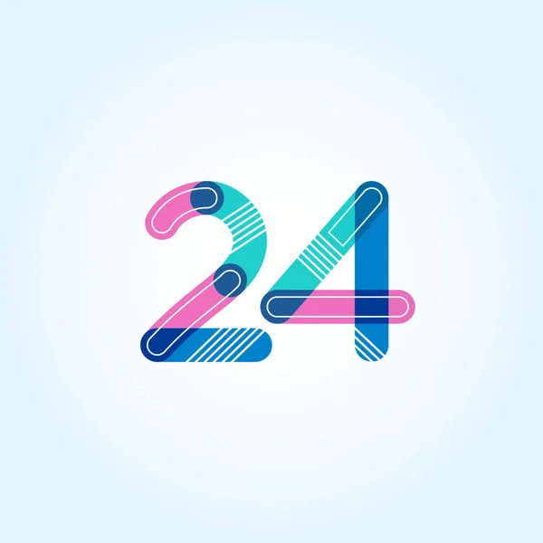 Icono de logotipo 24 número — Vector de stock