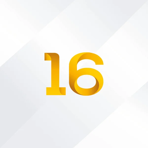 16 Ícone do logotipo do número — Vetor de Stock