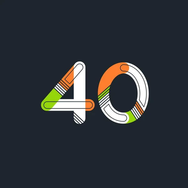 Icona con logo 40 numeri — Vettoriale Stock