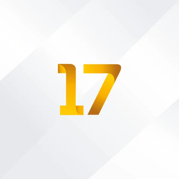 Ícone do logotipo de 17 números — Vetor de Stock