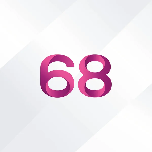Icona con logo 68 numeri — Vettoriale Stock
