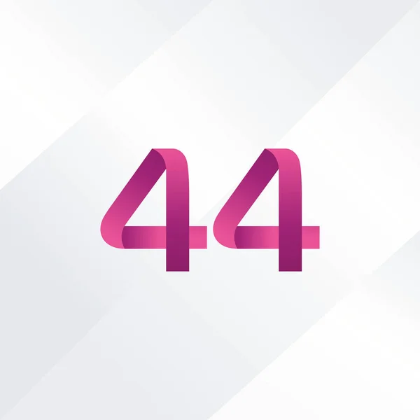 Número 44 Ícone do logotipo — Vetor de Stock