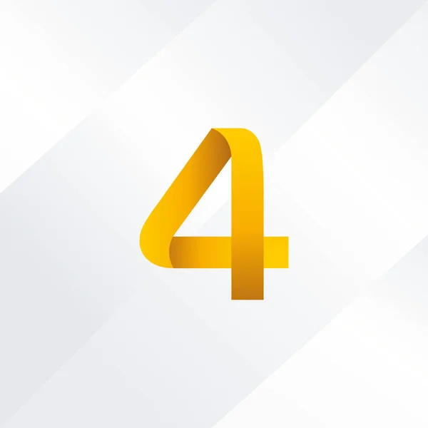 4 nummer Logo ikon — Stock vektor