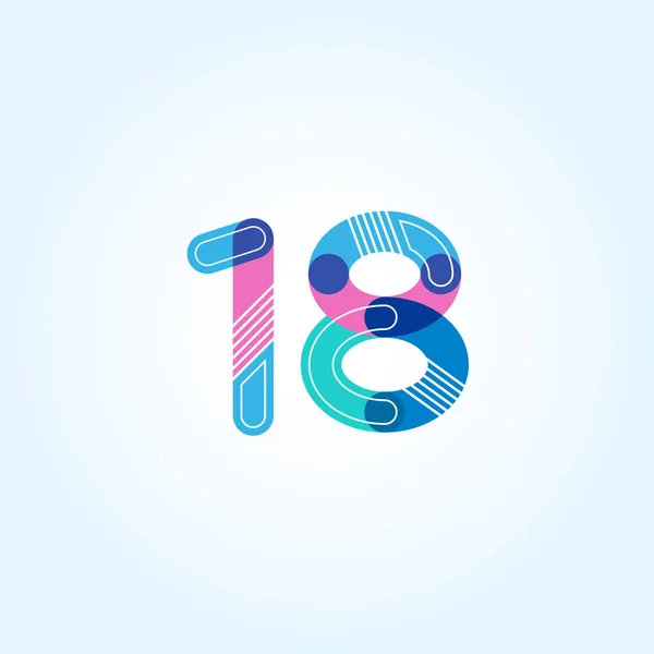 18 szám logó ikon — Stock Vector